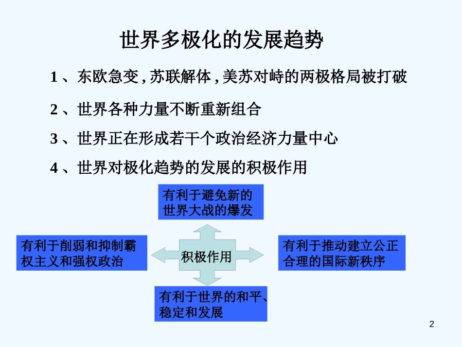 高中政治 4.9.2世界多极化 不可逆转课件3 新人教版必修2_第2页