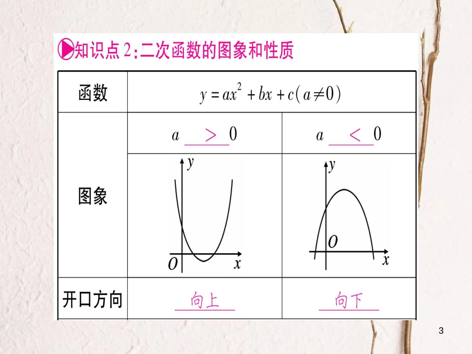 湖南省中考数学复习 第1轮 考点系统复习 第3章 函数 第4节 二次函数的图象与性质课件_第3页