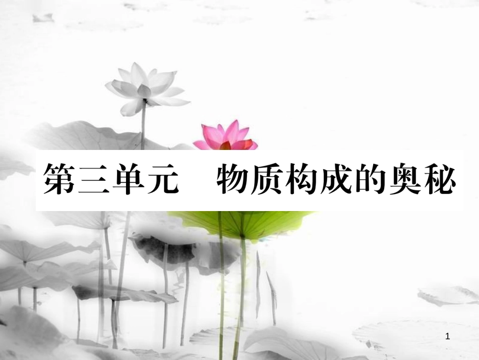 （云南专版）中考化学总复习 第一编 第3单元 物质构成的奥秘（精练）课件_第1页