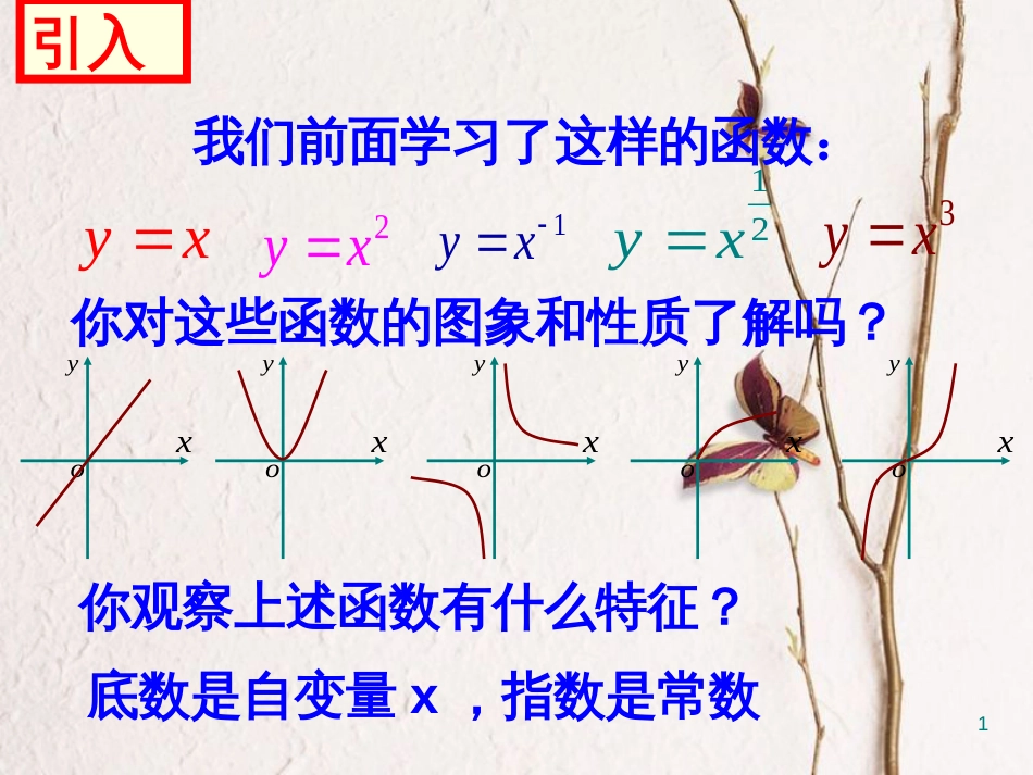 江苏省宿迁市高中数学 第三章 函数的应用 3.3 幂函数课件2 苏教版必修1_第1页