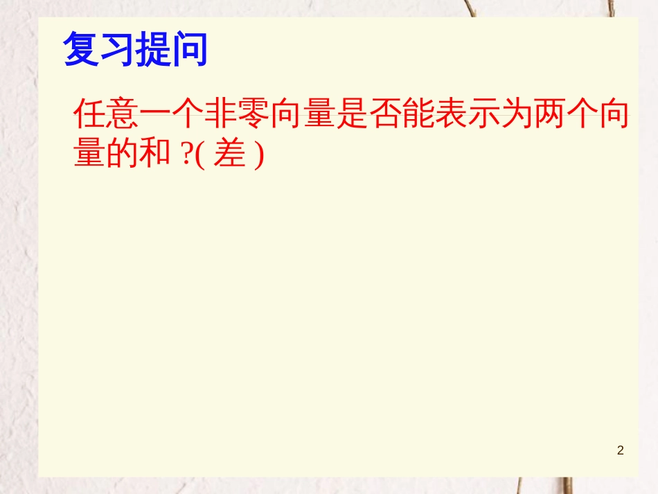 江苏省宿迁市高中数学 第二章 平面向量 2.2.3 向量的数乘课件1 苏教版必修4_第2页