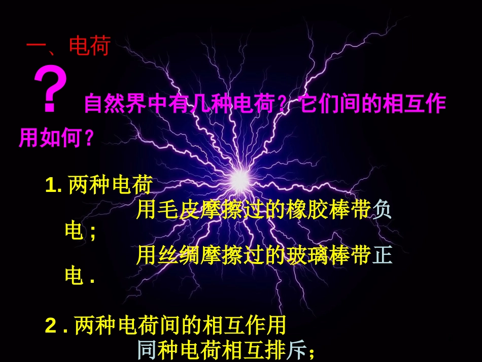 高中物理 1.1电荷及其守恒定律课件 新人教版选修3-1_第3页