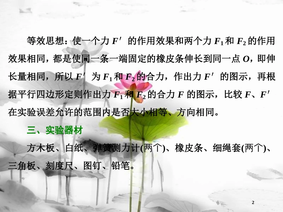 （新课标）高考物理总复习 第二章 相互作用 第13课时 验证力的平行四边形定则（实验提能课）课件_第2页