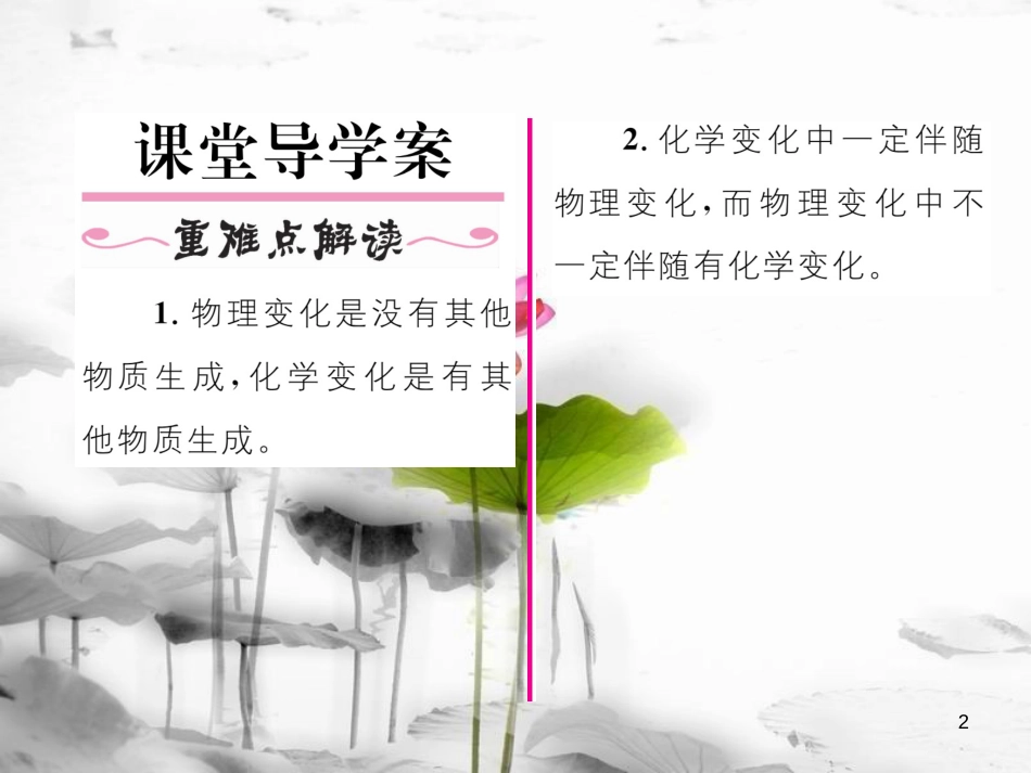 九年级化学上册第1单元走进化学世界课题1物质的变化和性质第1课时化学变化和物理变化习题课件（新版）新人教版_第2页