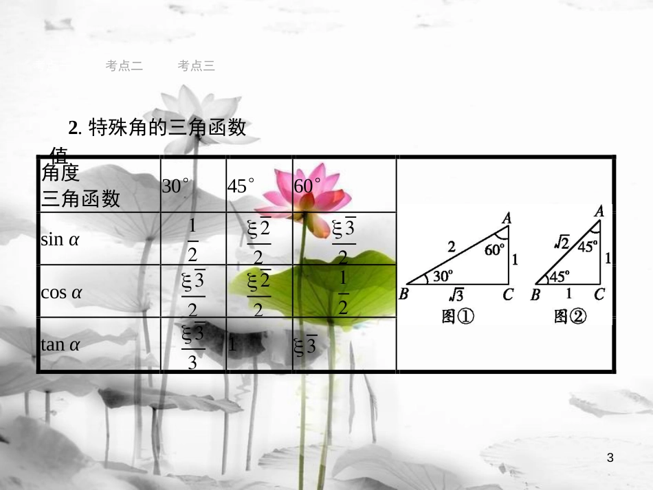 中考数学总复习第一篇知识方法固基第四单元图形初步与三角形19解直角三角形及其应用课件_第3页