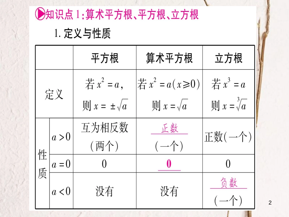 （安徽专版）中考数学总复习第一轮考点系统复习第1章数与式第4节数的开方与二次根式课件_第2页