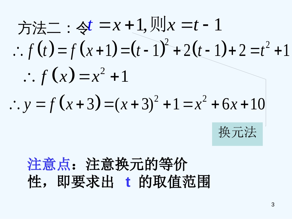 高中数学 求函数解析式课件 新人教A版必修1_第3页