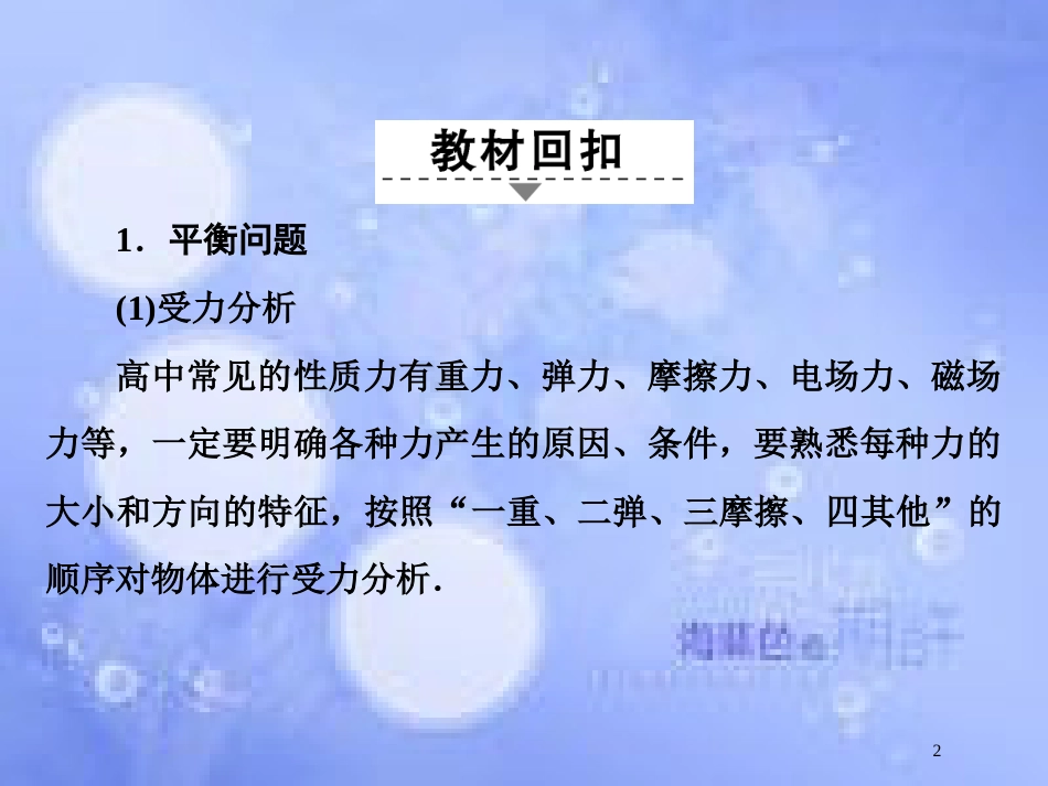 高考物理二轮复习 第三部分 临考教材回扣 经典题型再做 考前第8天 力与运动课件 新人教版_第2页