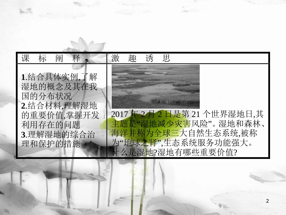 高中地理 第二章 区域可持续发展 2.2 湿地资源的开发与保护——以洞庭湖区为例课件 湘教版必修3_第2页