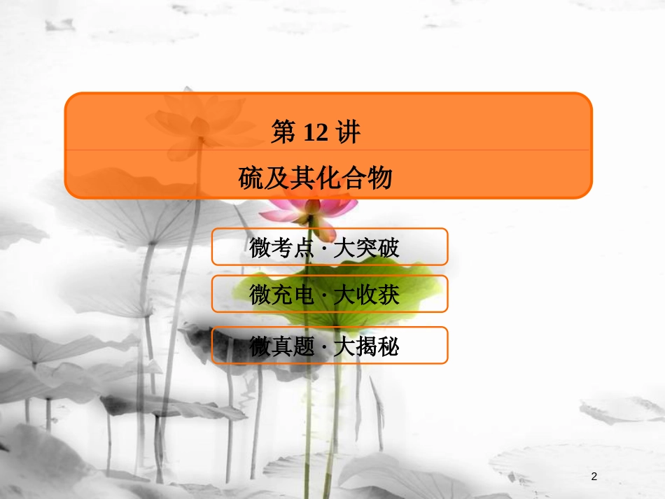 （新课标）高考化学大一轮复习12硫及其化合物课件新人教版_第2页