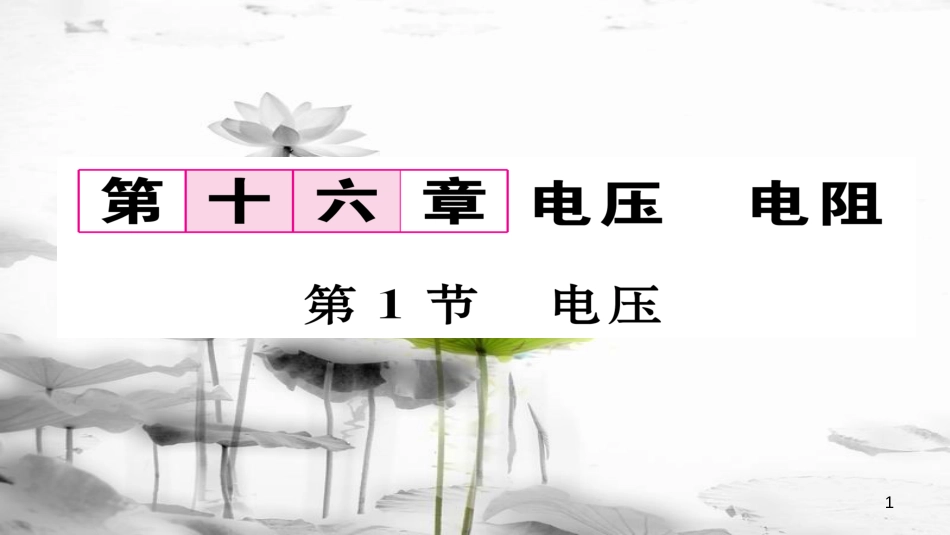 （毕节专版）九年级物理全册 第16章 第1节 电压作业课件 （新版）新人教版_第1页