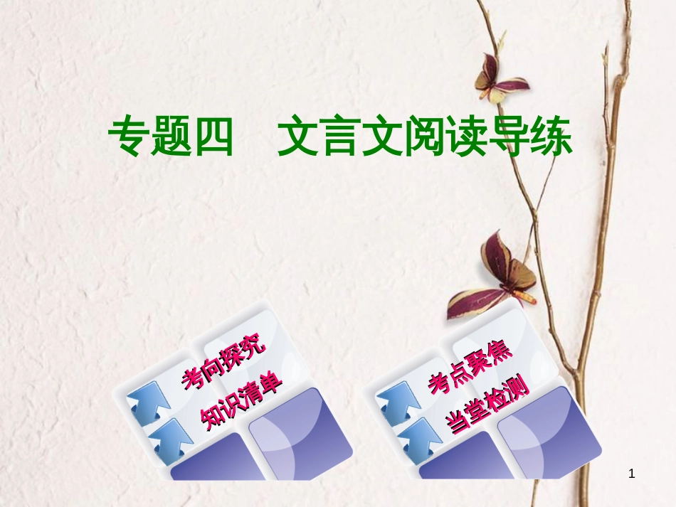 （北京专版）中考语文第2篇文言文阅读专题四文言文阅读复习课件1_第1页