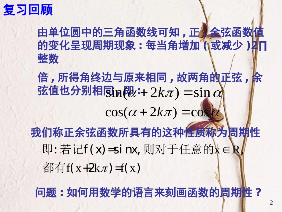 江苏省宿迁市高中数学 第一章 三角函数 1.3.1 三角函数周期性课件 苏教版必修4_第2页