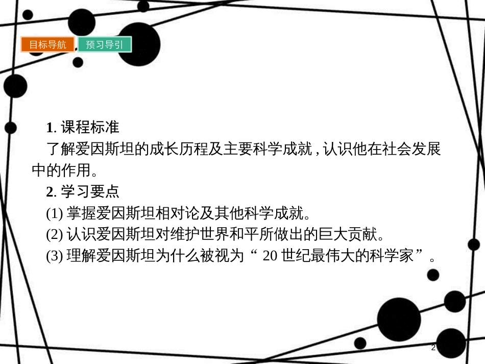 高中历史 第六单元 杰出的科学家 6.5 20世纪的科学伟人爱因斯坦课件 新人教版选修4_第2页