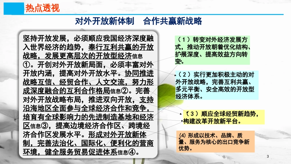 高考政治第四单元发展社会主义市场经济课时3经济全球化与对外开放热点突破对外开放新体制，合作共赢新战略课件新人教版必修1_第2页