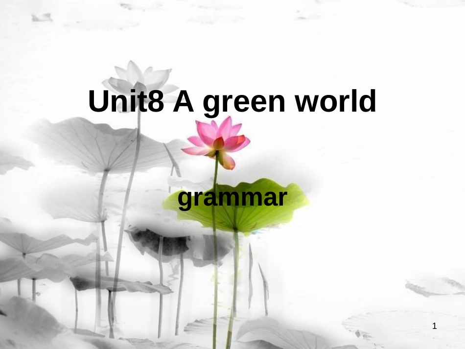 八年级英语下册 Unit 8 A green world grammar课件 （新版）牛津版_第1页