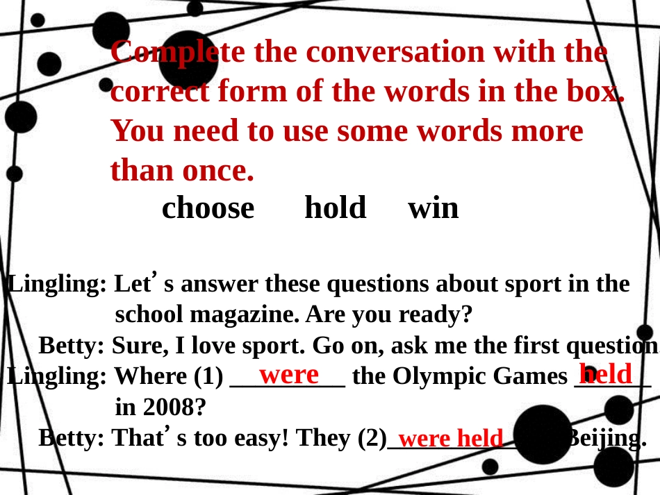 九年级英语上册 Module 8 Sports life Unit 3 Language in use课件 （新版）外研版_第3页