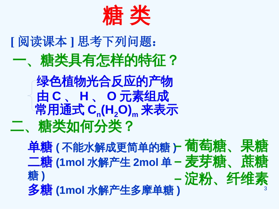 高中化学 第四章第二节《糖类》课件 新人教版选修5_第3页