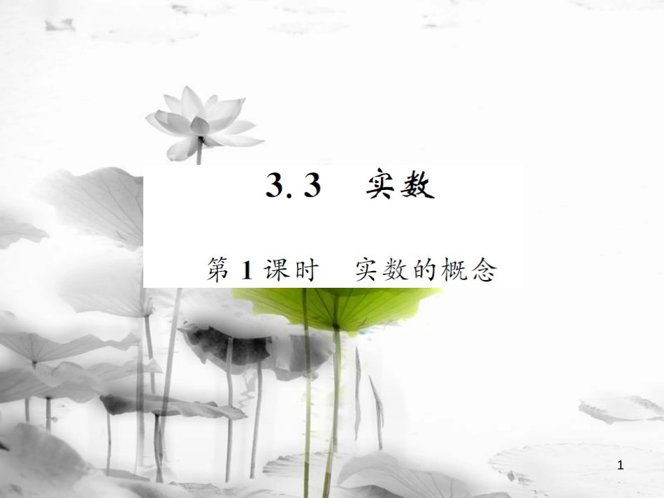 八年级数学上册 第3章 实数 3.3 实数 第1课时 实数的概念习题课件 （新版）湘教版_第1页