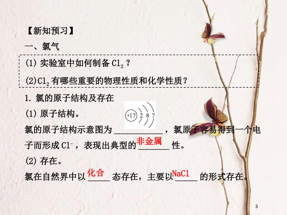 黑龙江省海林市高中化学 第四章 非金属及其化合物 第二节 富集在海水中的元素——氯课件 新人教版必修1_第3页