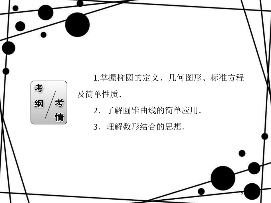 高考数学一轮复习 第八章 平面解析几何 8.5 椭圆课件 文_第3页