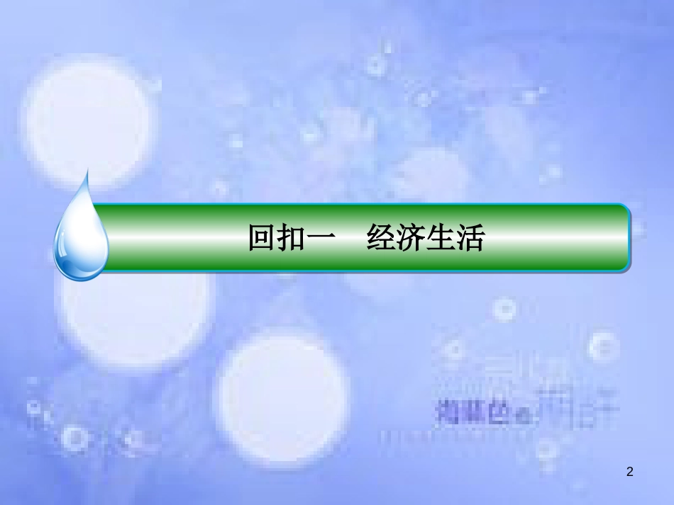 高考政治二轮复习 第三部分 考前回扣保留篇 1 经济生活课件_第2页