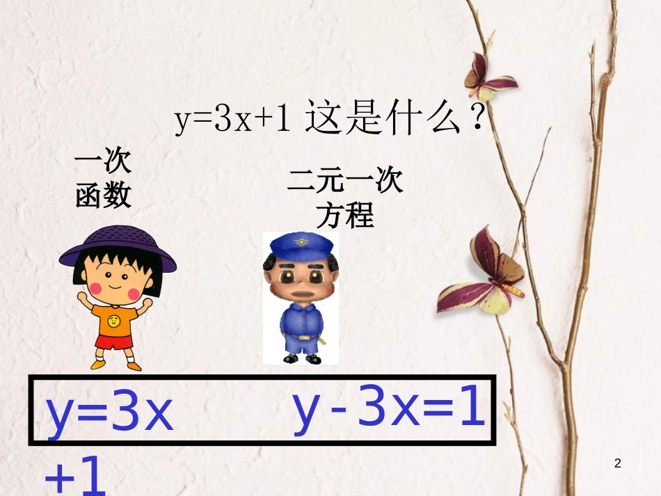 贵州省册亨县者楼镇八年级数学下册 19.2.3 一次函数与方程、不等式 一次函数与二元一次方程（组）课件 （新版）新人教版_第2页