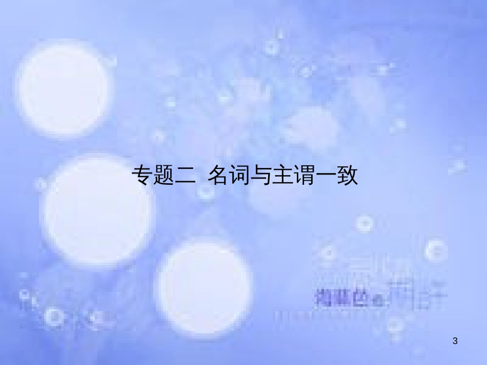 高三英语总复习 第二部分 语法专题 2 名词与主谓一致课件 新人教版_第3页