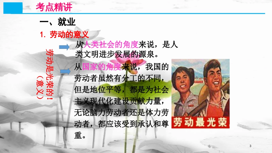高考政治第二单元生产、劳动与经营课时2企业与劳动者核心考点二劳动就业与维权课件新人教版必修1_第3页