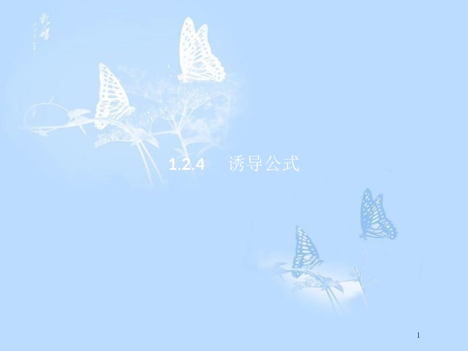高中数学第一章基本初等函数（Ⅱ）1.2任意角的三角函数1.2.4诱导公式（1）课件新人教B版_第1页