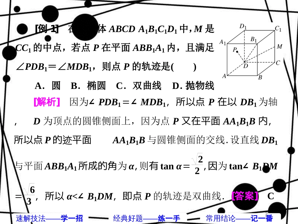 高考数学二轮复习 第一部分 板块（二）系统热门考点——以点带面（十三）动态几何 以静待动课件 文_第2页