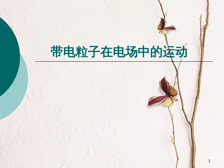 湖北省宜昌市高中物理 第一章 静电场 1.9 带电粒子在电场中的运动课件2 新人教版选修3-1_第1页