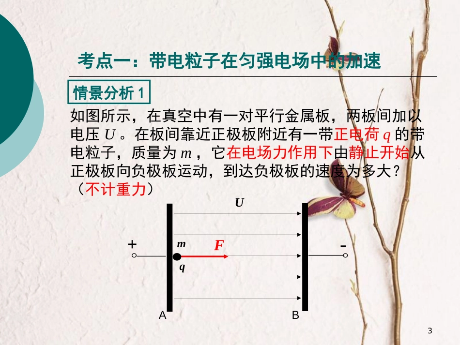 湖北省宜昌市高中物理 第一章 静电场 1.9 带电粒子在电场中的运动课件2 新人教版选修3-1_第3页