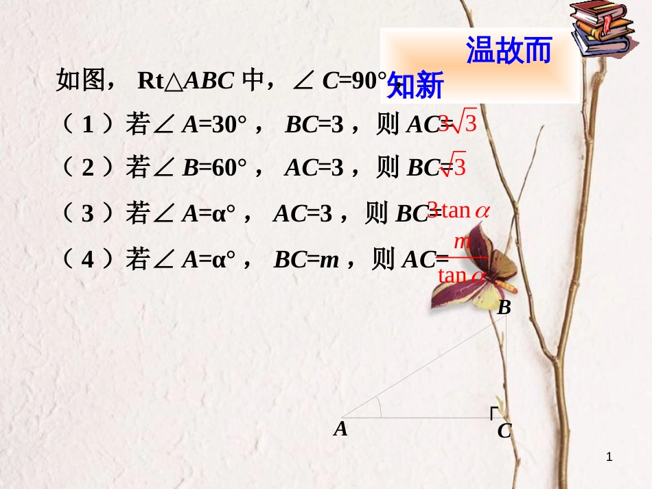 九年级数学上册 4.4 解直接三角形的应用复习导入素材 （新版）湘教版_第1页