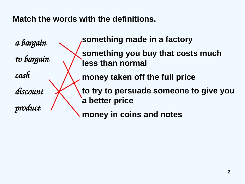 高中英语 Unit10 Lesson2《Money》The right price课件2 北师大版_第2页