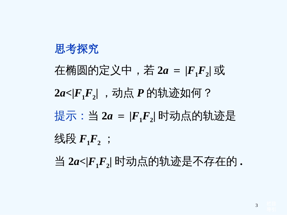 （福建专用）高考数学总复习 （教材回扣夯实双基+考点突破+瞭望高考）第七章第6课时 椭圆课件_第3页