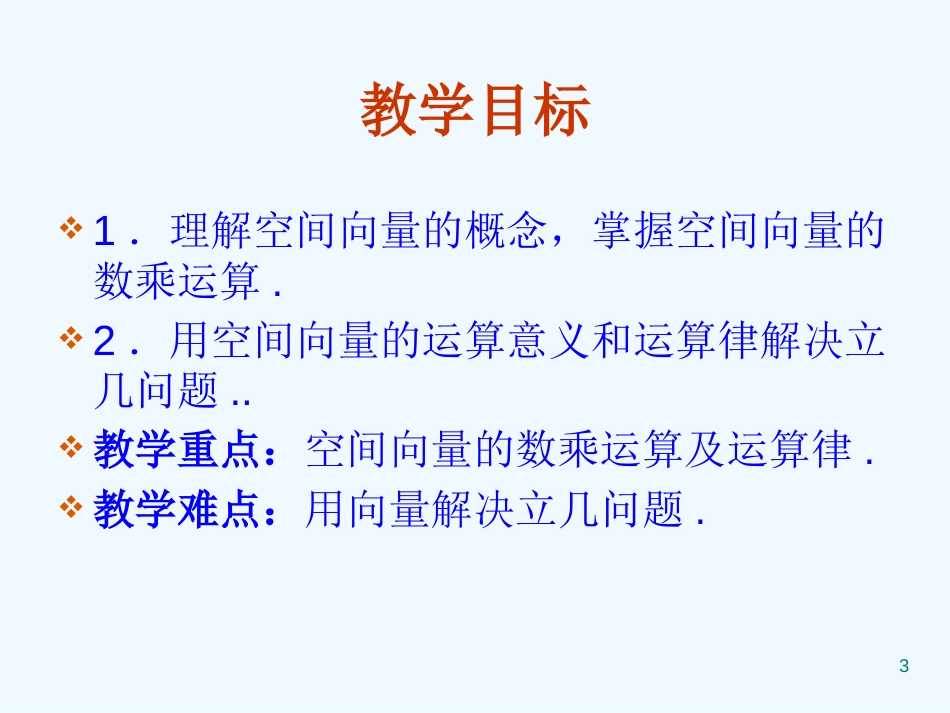 高中数学：3.1.2《空间向量及其运算-数乘运算》PPT课件（新人教A版-选修2-1）_第3页