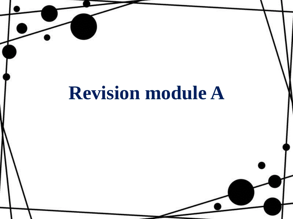 九年级英语上册 Revision module A课件 （新版）外研版_第1页