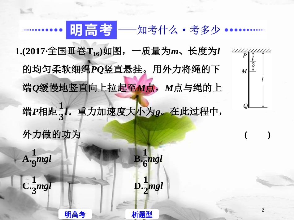 高考物理二轮复习 高考研究（六）聚焦选择题考法—功和功率、动能定理课件_第2页