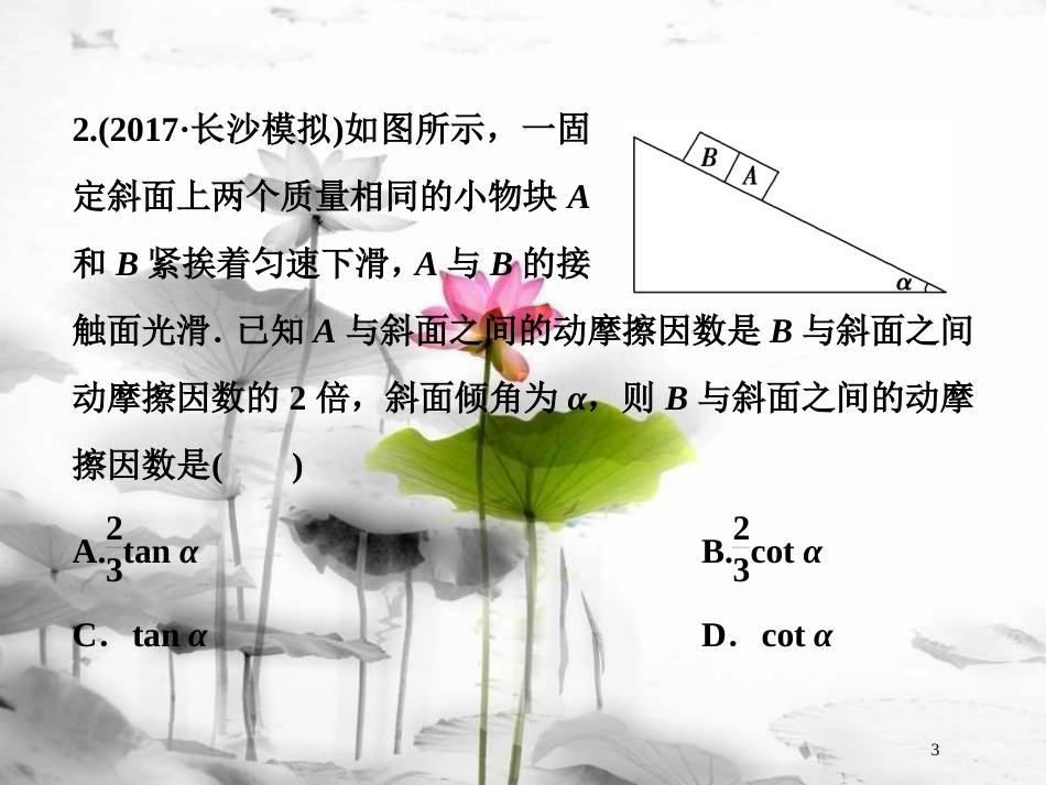 （新课标）高考物理一轮复习 第二章 相互作用 第三节 受力分析共点力的平衡课后检测能力提升课件_第3页
