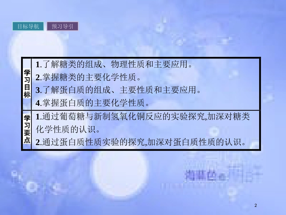 春高中化学 第3章 重要的有机化合物 3.3.3 糖类 蛋白质课件 鲁科版必修2_第2页