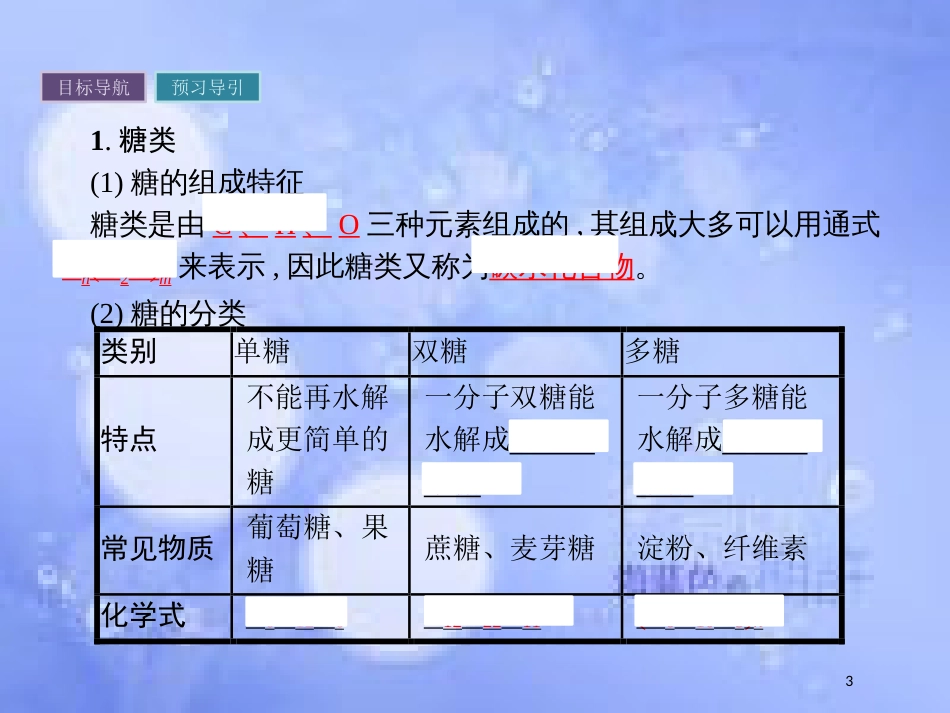 春高中化学 第3章 重要的有机化合物 3.3.3 糖类 蛋白质课件 鲁科版必修2_第3页