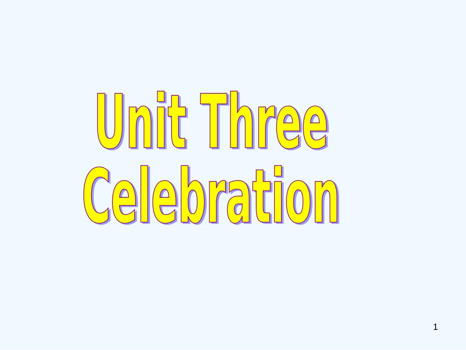 高中英语 Unit3《Celebration》Lesson2 Parties课件4 北师大版必修1_第1页