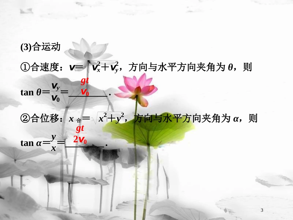 （新课标）高考物理一轮复习 第四章 曲线运动万有引力与航天 第二节 抛体运动课件_第3页