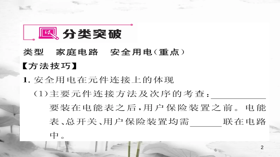 （毕节专版）九年级物理全册 第19章 生活用电重难点 易错点突破方法技巧课件 （新版）新人教版_第2页