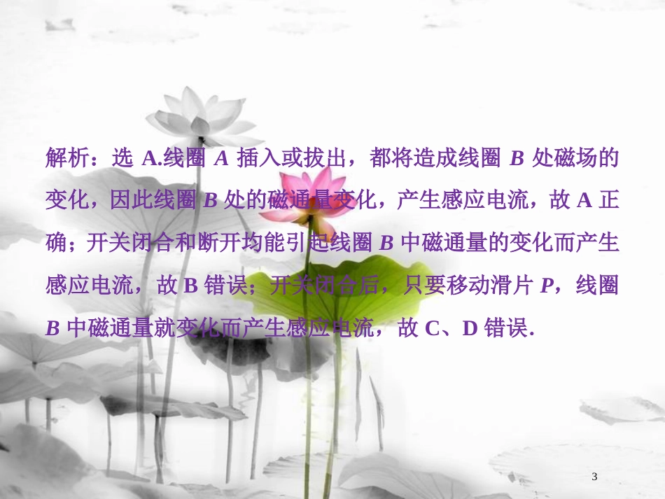 （新课标）高考物理一轮复习 第十章 电磁感应 第一节 电磁感应现象 楞次定律随堂达标巩固落实课件_第3页