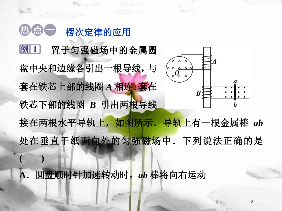 （新课标）高考物理一轮复习 第十章 电磁感应章末热点集训课件_第2页