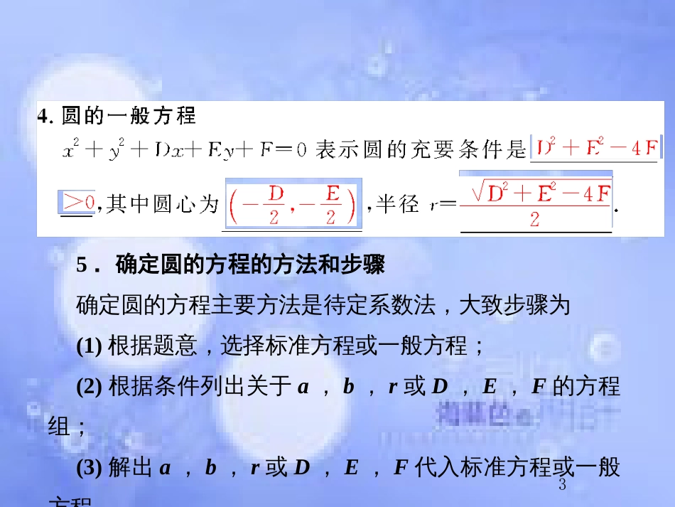 高考数学总复习 9.3 圆的方程课件 文 新人教B版_第3页