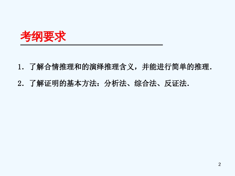 （广东专用）高考数学第一轮复习用书 备考学案 第79课 推理与证明课件 文_第2页