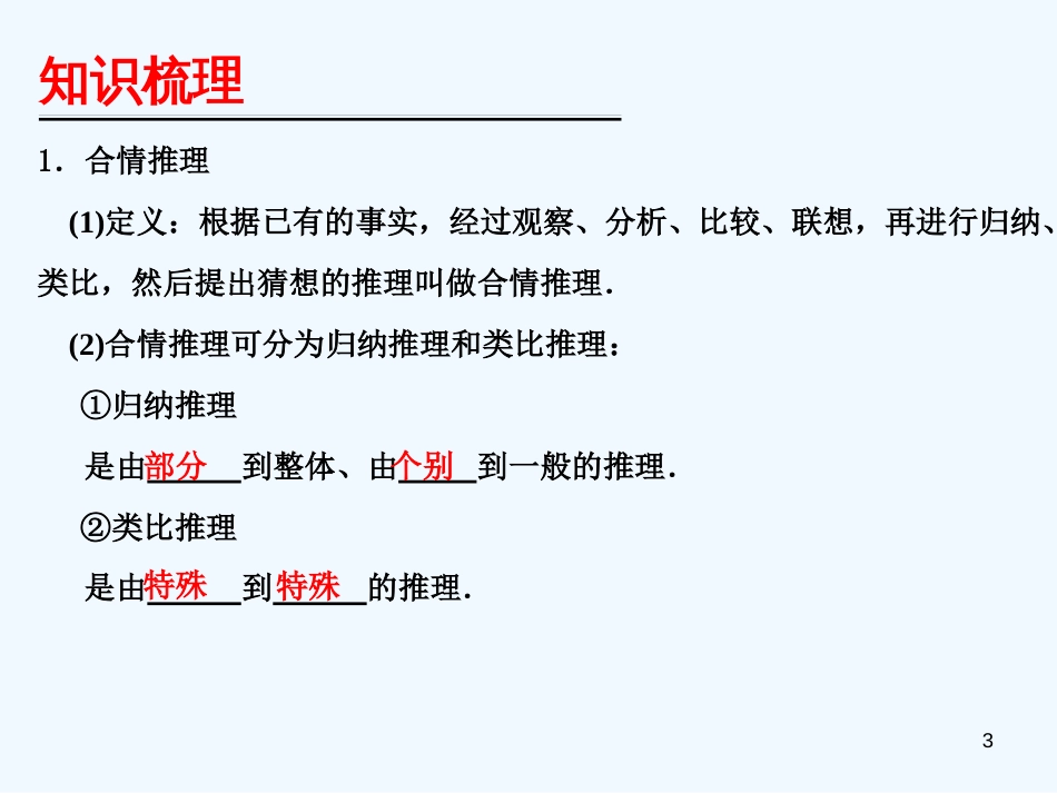 （广东专用）高考数学第一轮复习用书 备考学案 第79课 推理与证明课件 文_第3页